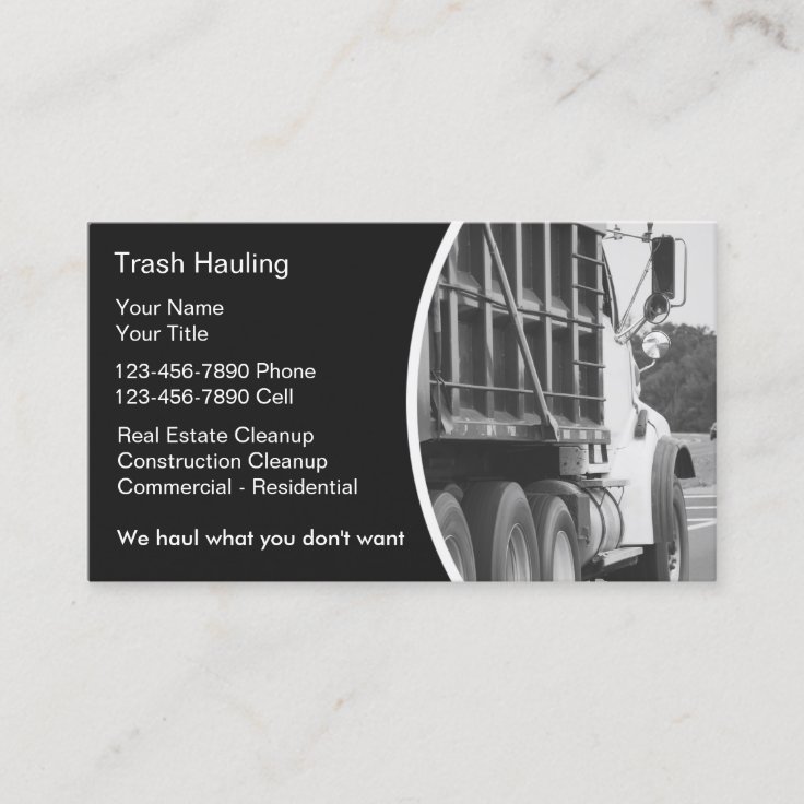Hauling Dumpster Business Cards Zazzle