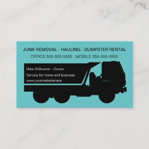 Hauling Dumpster Business Cards