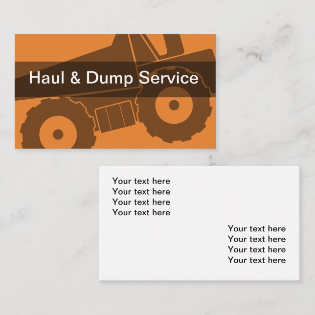Hauling Dumpster Service Business Card (Front/Back)