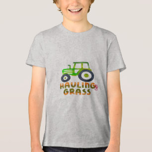 Hauling Grass Lawn Mower Gray T Tri-Blend Shirt