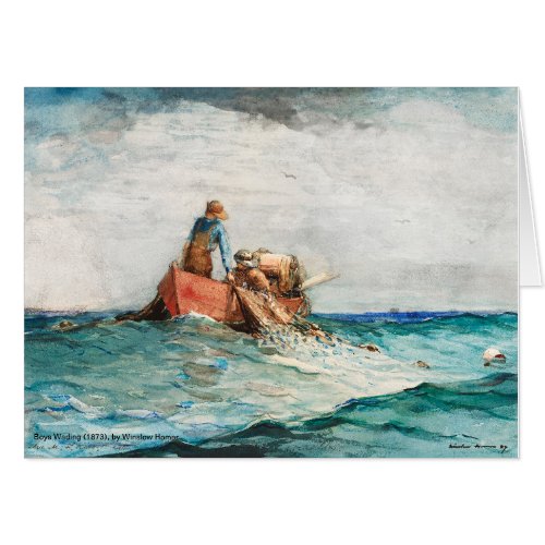 Hauling In The Nets 1887 By Winslow Homer Card