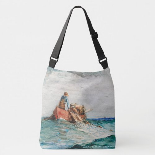 Hauling In The Nets 1887 By Winslow Homer Crossbody Bag