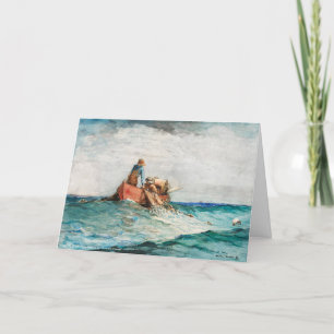 Hauling In The Nets (1887) By Winslow Homer Letterpress Thank You Card