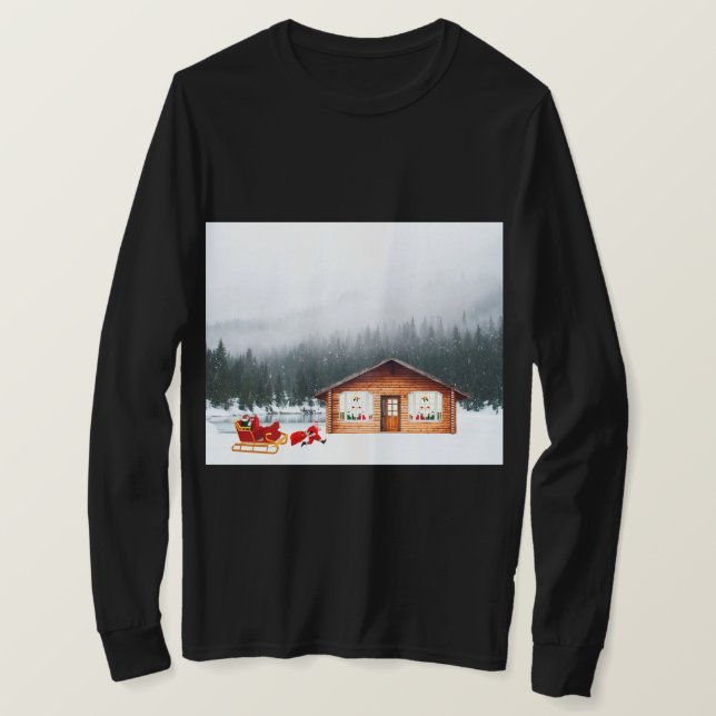 Hauling Presents Log Sleeve T-Shirt (Design Front)