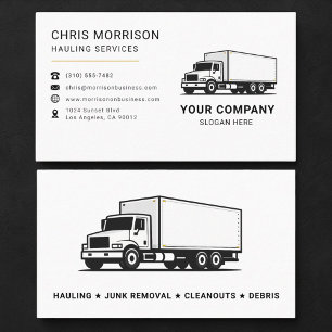 Hauling Services Truck  Business Card