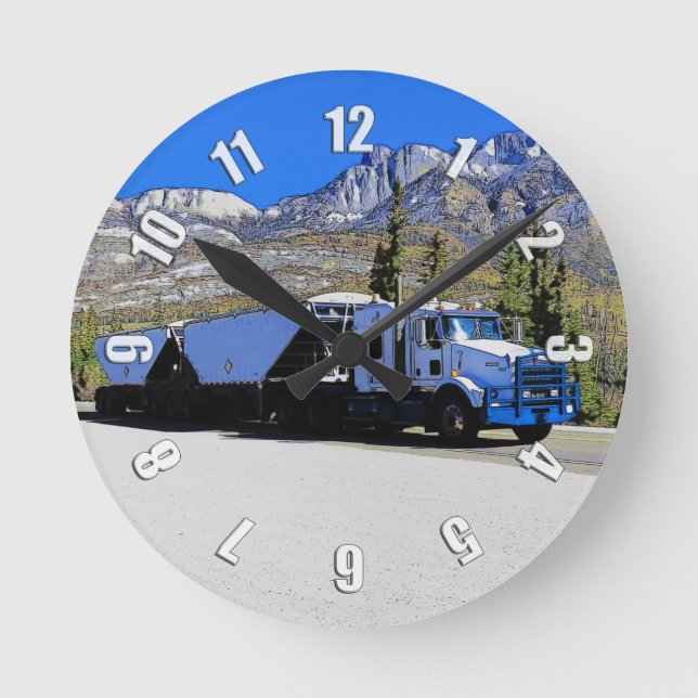Hauling the Grain - Freight Truck Driver   Round Clock (Front)