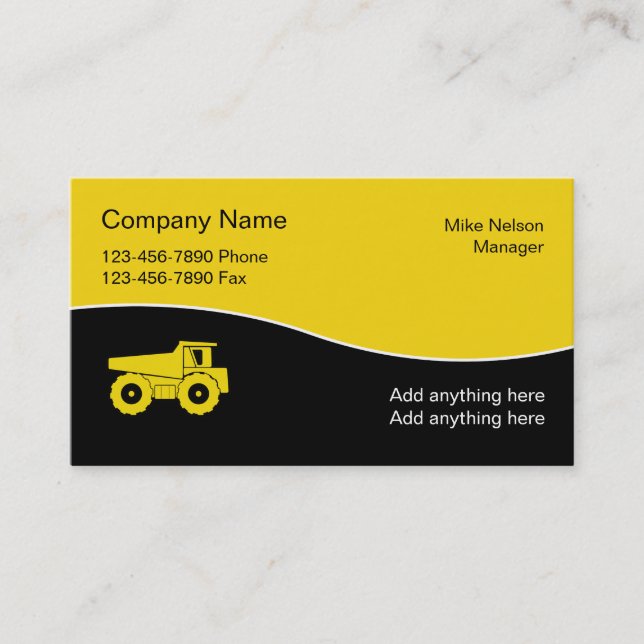 Hauling Trash Removal Service Business Card (Front)