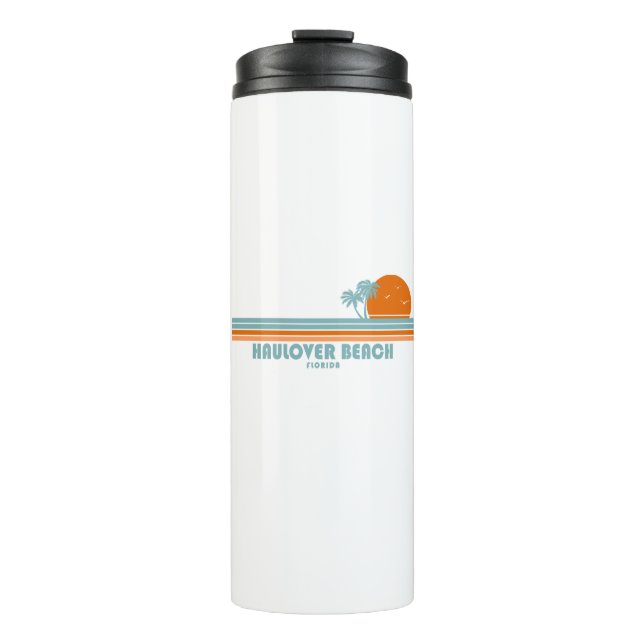 Haulover Beach Miami Florida Sun Palm Trees Thermal Tumbler (Front)