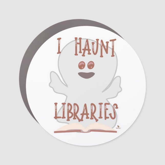 Haunt Libraries Funny Bookish Ghost Art       Car Magnet (Front)