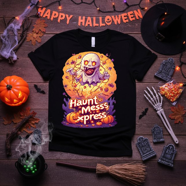 Haunt Mess Express – Funny Cute Ghost Halloween T-Shirt (Creator Uploaded)