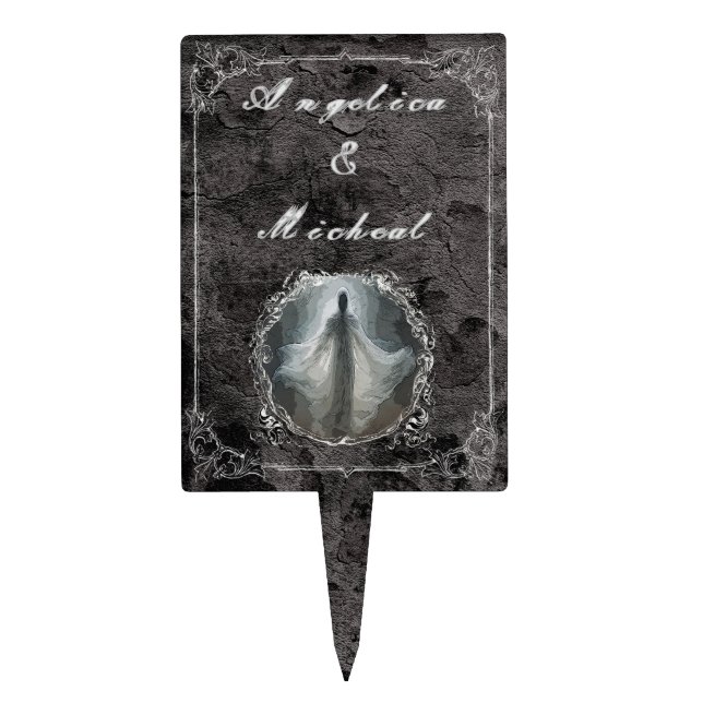 Haunt Our First House Wedding  Cake Topper (Front)