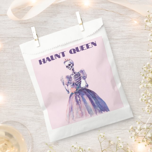 Haunt Queen | Halloween Spooky Skeleton Favor Bags (Clipped)
