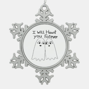 Haunt You - Till Death Do Us Classic Snowflake Pewter Christmas Ornament