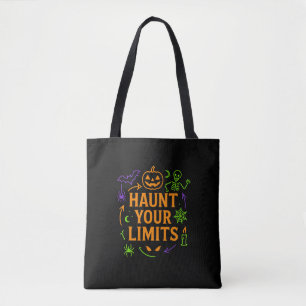 Haunt Your Limits Neon Halloween Tote Bag