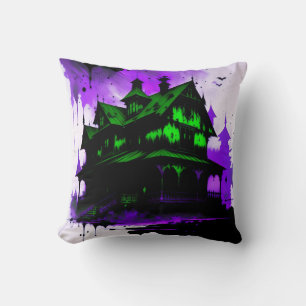 Haunte House Throw Pillow