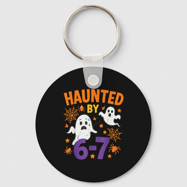 Haunted 67 Ghost Math Teacher Halloween Costume Ma Keychain (Front)