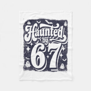 Haunted 67 Meme Six Seven 6-7 Funny Internet Joke Fleece Blanket