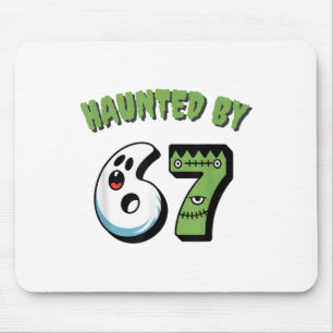 Haunted 67 Meme Six Seven 6-7 Funny Internet Joke Mouse Pad
