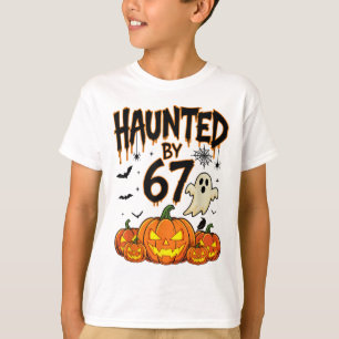 Haunted 67 Meme Six Seven 6-7 Funny Internet Joke T-Shirt