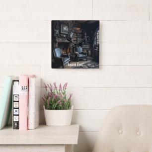 Haunted Archives Square Wall Clock