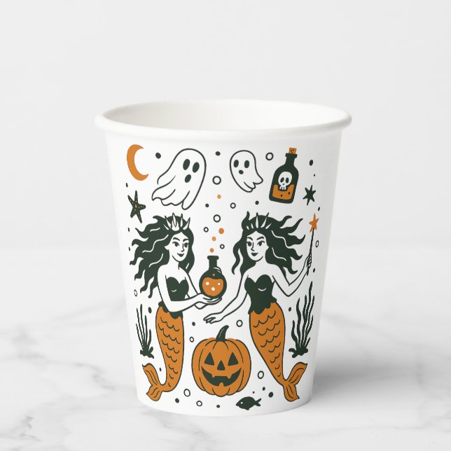 Haunted Atlantis: A sunken city with ghostly ruins Paper Cups (Front)