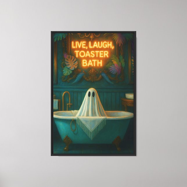 Haunted Bathtime Bliss Canvas Print (Front)