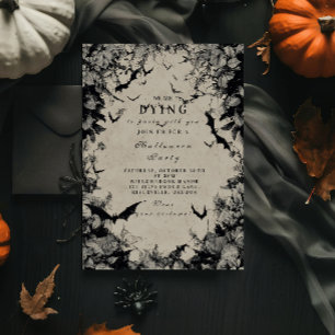 Haunted Bats Gothic Halloween Invitation