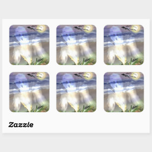 Haunted Beach Square Sticker