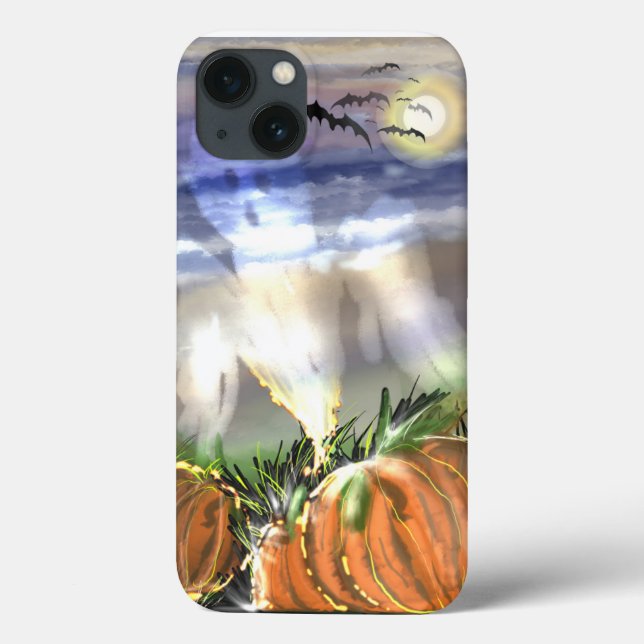 Haunted Beach With A Ghost And Pumpkins  Case-Mate iPhone Case (Back)