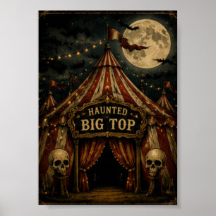 Haunted Big Top Vintage Halloween Carnival Poster
