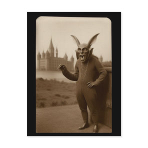 Haunted Bizarre Weird Bat Creature Halloween  Postcard