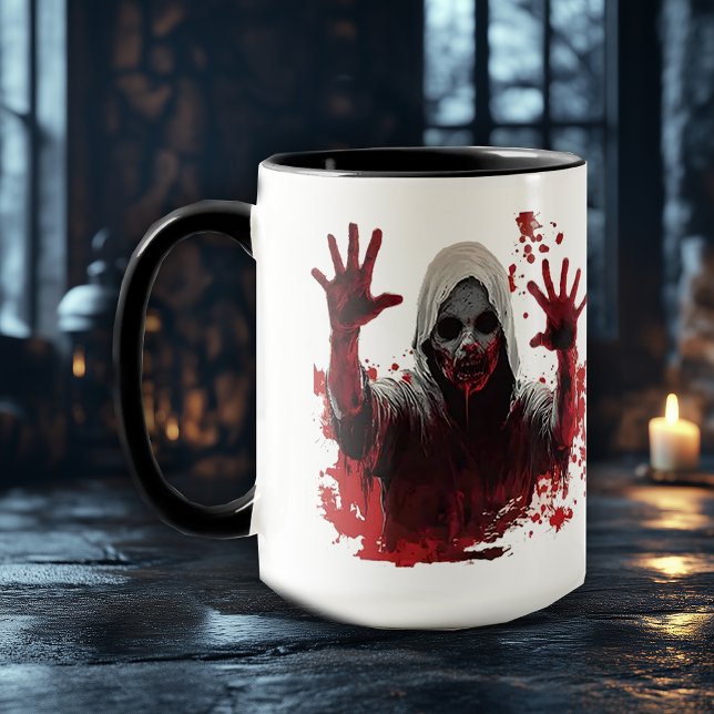 Haunted Bloody Wall Horror – Spooky Halloween Mug (Creator Uploaded)