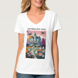 Haunted But Cozy Funny Halloween Haunted House T-Shirt