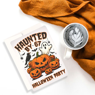 Haunted by 67 Funny Ghost And Pumpkin Halloween Invitation