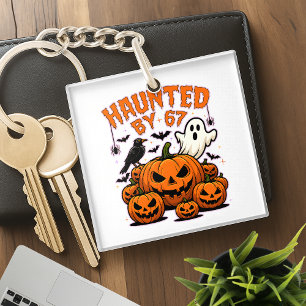 Haunted by 67 Funny Ghost And Pumpkin Halloween Keychain