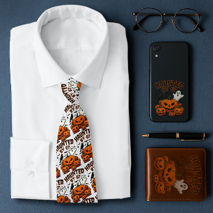Haunted by 67 Funny Ghost And Pumpkin Halloween Neck Tie