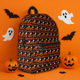 Haunted by 67 Funny Ghost And Pumpkin Halloween Printed Backpack