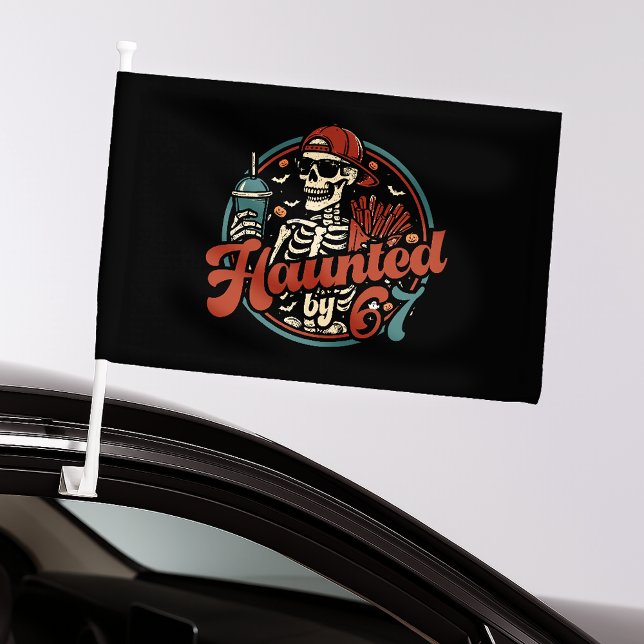 Haunted By 67 Funny Halloween Six Seven 67 Meme Car Flag (Creator Uploaded)