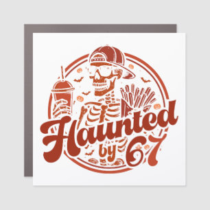 Haunted By 67 Funny Halloween Six Seven 67 Meme Car Magnet