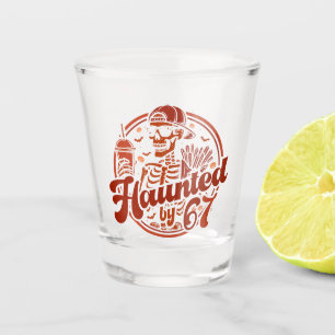 Haunted By 67 Funny Halloween Six Seven 67 Meme Shot Glass