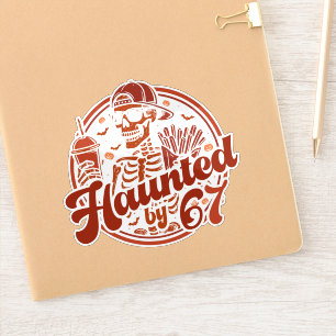 Haunted By 67 Funny Halloween Six Seven 67 Meme Sticker
