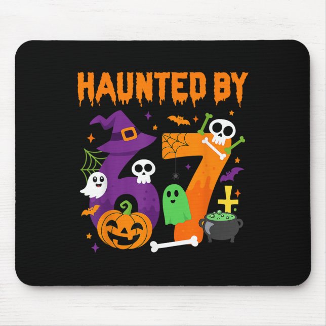 Haunted By 67 Funny Six Seven Meme 6 7 Halloween C Mouse Pad (Front)