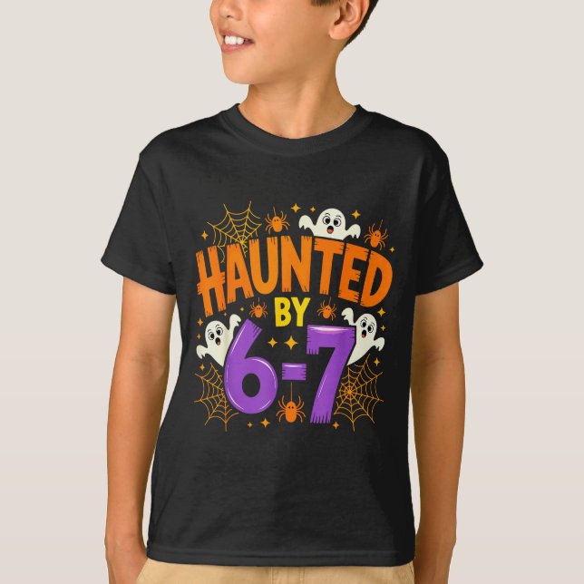 Haunted By 67 Funny Six Seven Meme Soky Ghost Hall T-Shirt (Front)