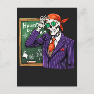 Haunted by 6-7 Funny Teacher Halloween   Six Seven Postcard