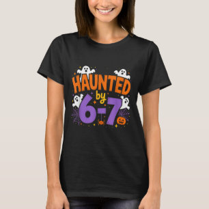 Haunted By 6-7 Halloween Ghosts And Spiders Design T-Shirt
