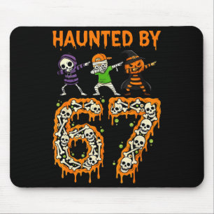 Haunted By 6-7 Halloween Skeleton Dabbing Meme Men Mouse Pad