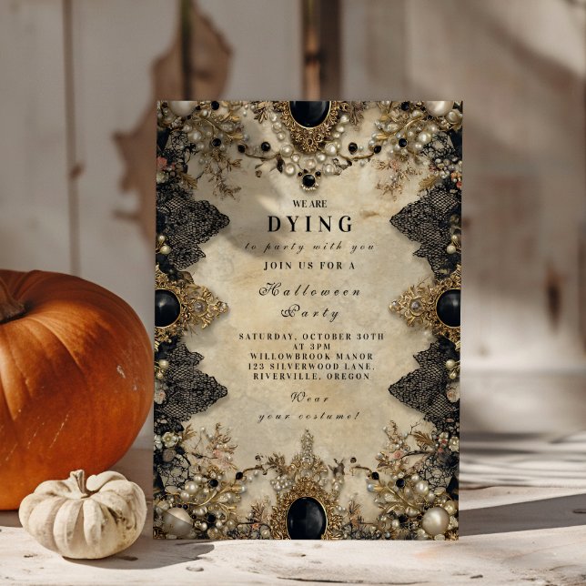 Haunted Cameo Gothic Halloween Invitation (Creator Uploaded)