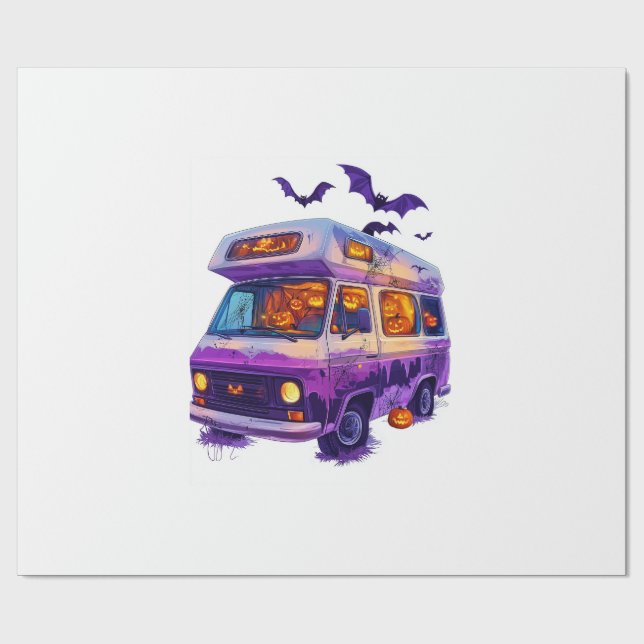  Haunted Camper Van Wrapping Paper (Flat)