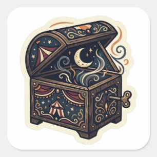 Haunted Carnival Music Box Halloween Sticker