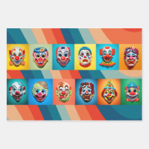 Haunted Carnival: Vintage Halloween Clown Masks
